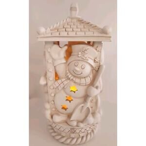 Snowman & Family Christmas Tabletop Lights Up Around Gazebo Snowman NIP X-D